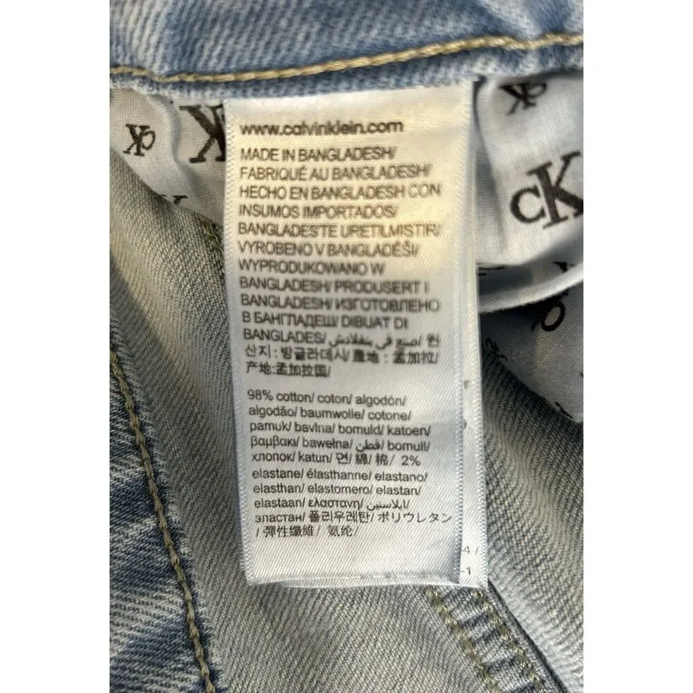 Calvin Klein Jeans Men's 38x32 Skinny Fit Stretch Denim Light Wash